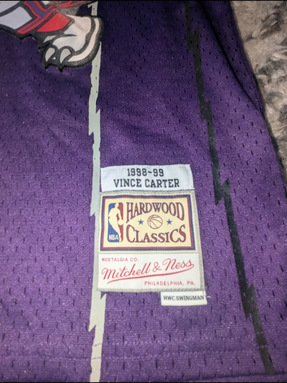 Mitchell & Ness Purple & Red Toronto Raptors Kids Jersey No.15 Vince Carter